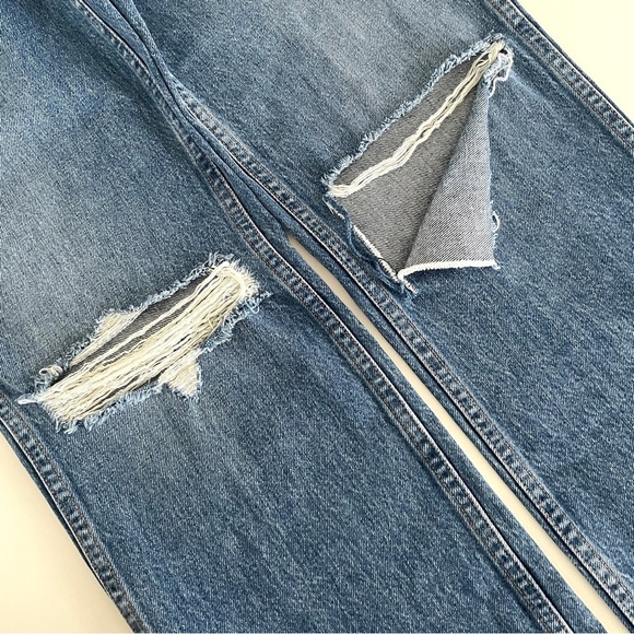 RE/DONE 90s High-Rise Loose Jeans Washed Indigo with Rips - Picture 7 of 9